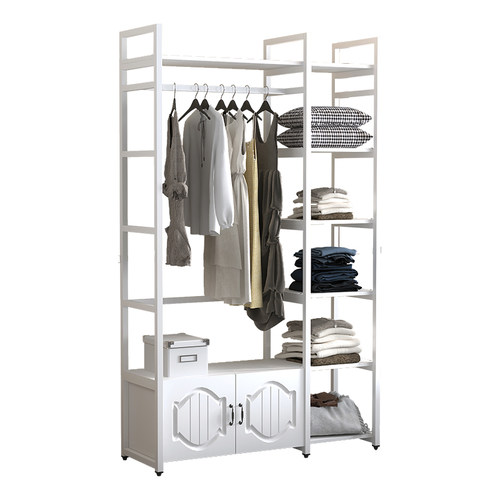 卧室衣帽间挂衣架落地家用开放式衣架网红简约多功能衣帽架子加粗