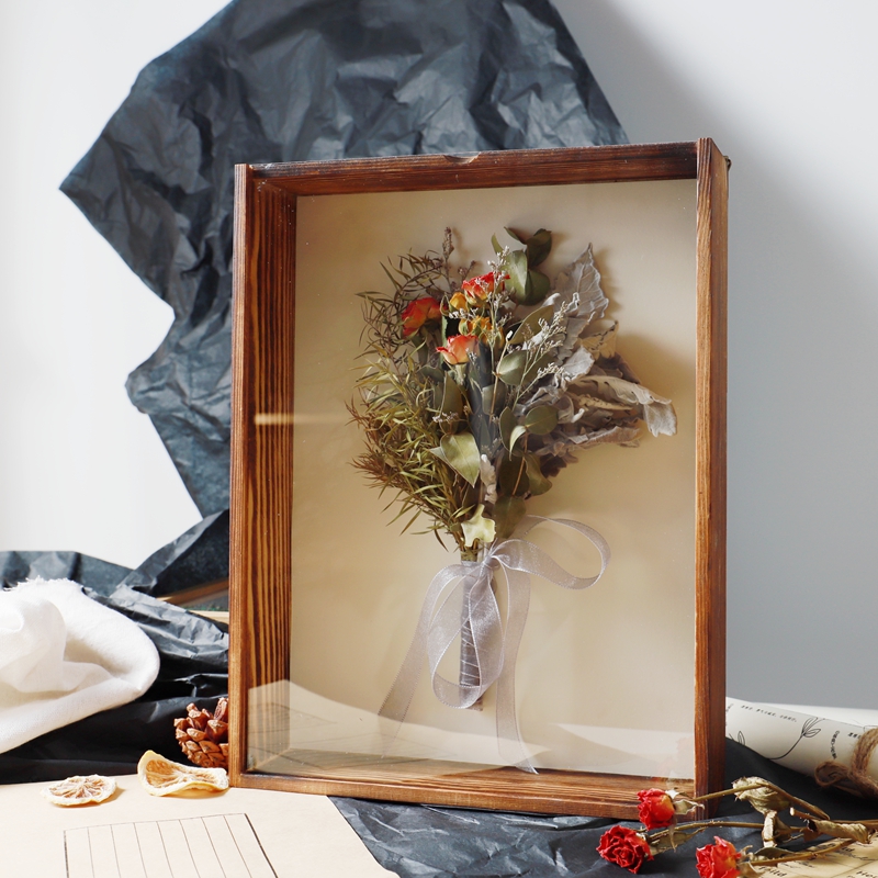 干花保存盒木盒相框防霉复古diy材料场景布置创意挂墙摆件礼物