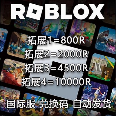 ROBLOX国际服 800Robux 礼品R币全球充值卡密 2000R 4500R 兑换码