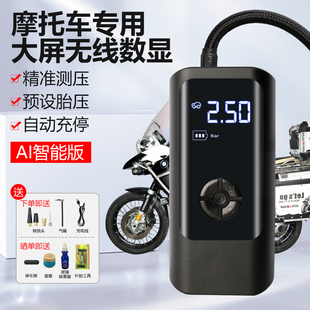 摩托车专用打气筒电动便携充气泵车载家用无线自动冲轮胎气大功率