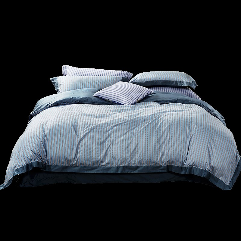 家纺纯棉床上四件套双人床单被套简约男生男士床上用品夏季