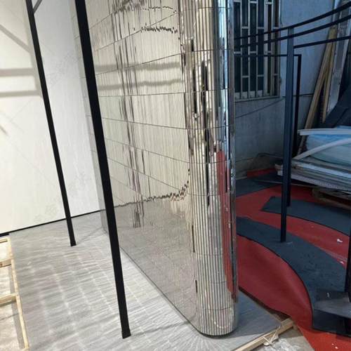 金属不锈钢马赛克金色银色玫瑰金拉丝会所酒店KTV背景墙瓷砖