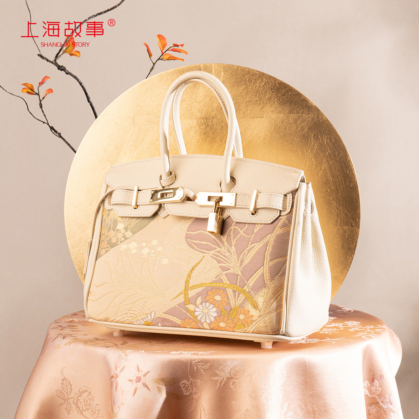 2026年新中式国风西阵织真皮女包手提复古包母亲节送长辈妈妈礼品