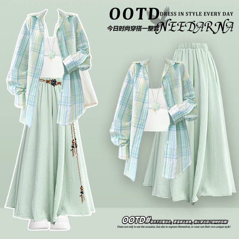 早春简单大方高级感穿搭衬衫女春季新款多巴胺巨好看的掐腰连衣裙