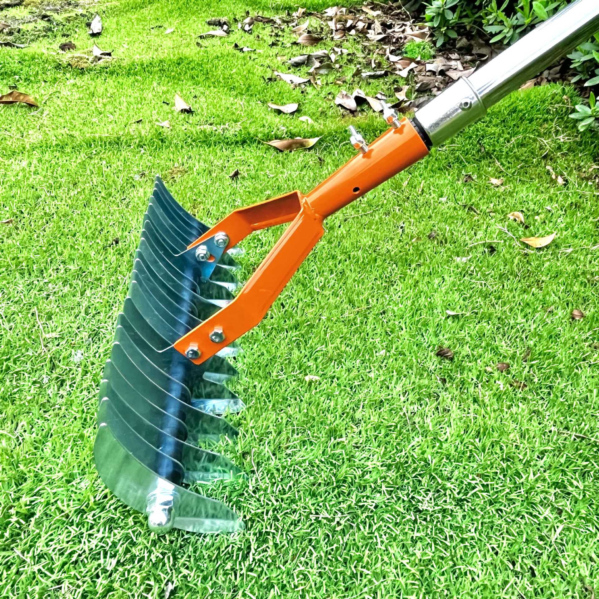 可拆卸款草坪耙 枯草茅草耙 园艺落叶耙土壤耙Garden Thatch Rake