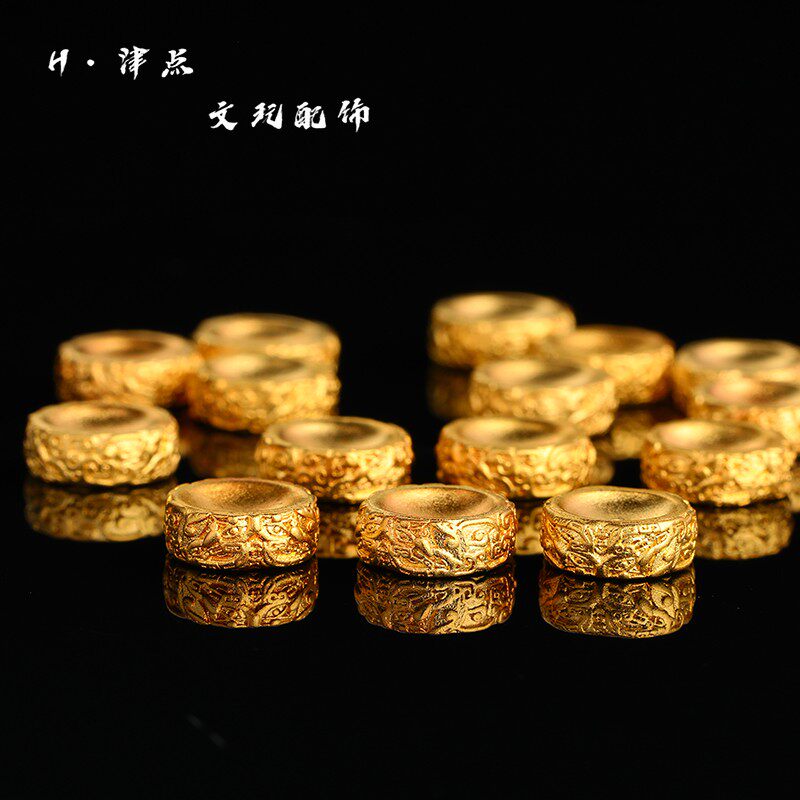 高保色古法合金臧印卡环隔片垫片隔珠文玩百香籽椰蒂diy配件配饰