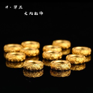 古法高保色镀24k唐草纹隔片垫片隔珠文玩百香籽椰蒂饰品配饰