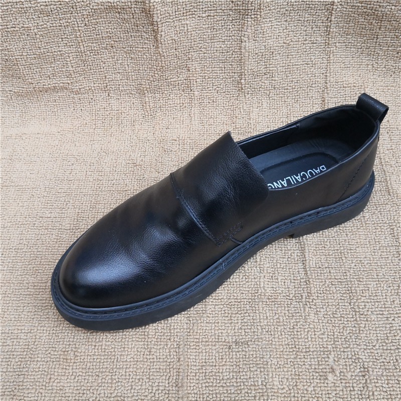 断码清仓处理真皮特价男鞋头层牛皮圆头套脚软牛皮厚底舒适男单鞋