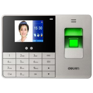 得力13751人脸指纹考勤机人脸指纹密码混合识别上班指纹式签到机