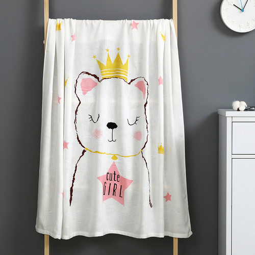 春夏季双层竹纤维宝宝盖毯冰丝毯新生婴儿童包被空调夏凉被推车毯