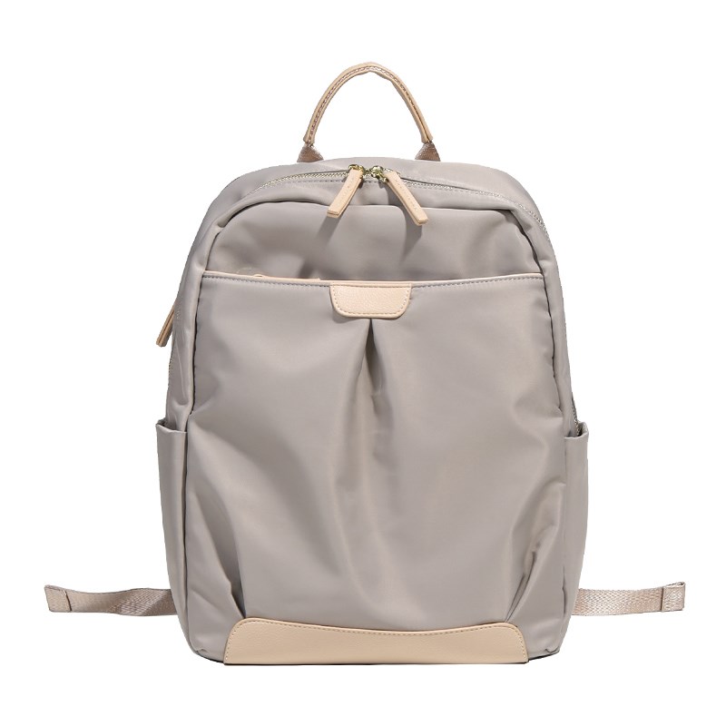 时尚轻便通勤双肩包2024新款电脑背包女K大容量休闲简约尼龙布书