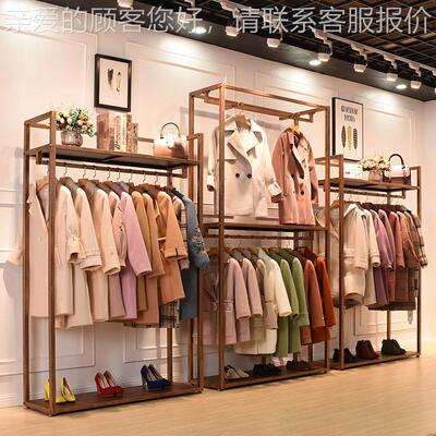 服展示架落地式男女装店货架陈列架衣架店子服简约双层875装挂衣
