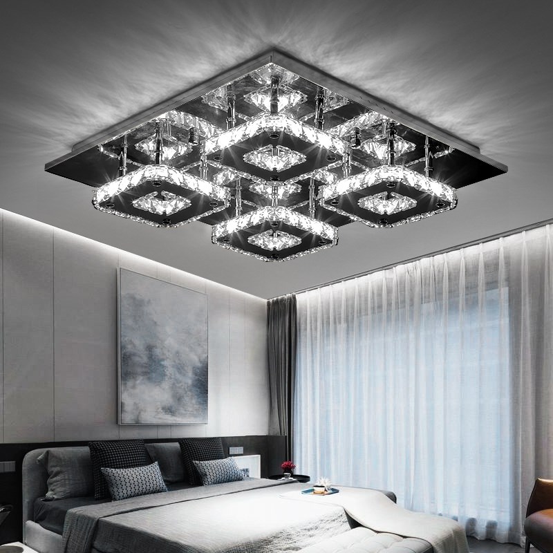 客厅灯2025新款水晶灯长方形大灯led吸顶灯简约现代大气家用灯具