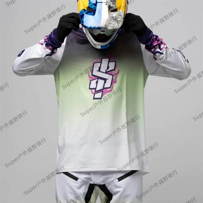 SICK新款速降服T恤速干透气山地车长袖夏男女越野摩托骑行服少年