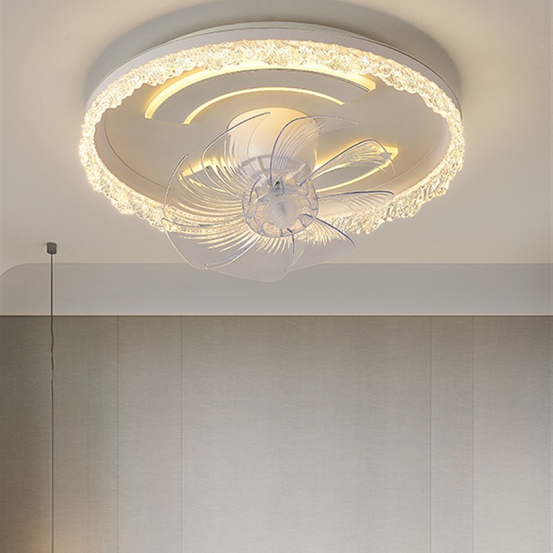 新遥控头360度旋转风扇灯现代管餐厅主卧室儿童房Led吊扇灯