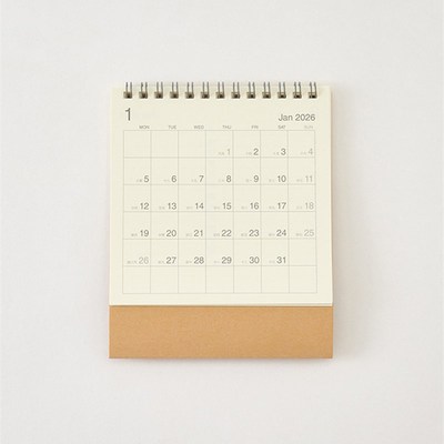 无印良品 MUJI 白卡纸 日历 小日历台历挂历2026年记事本新款创意