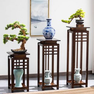 置物架花盆饰品摆件托架电视柜旁边实木中式 花架子客厅落地式 花架
