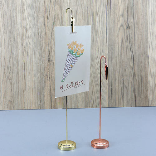 不锈钢留言夹便利贴夹夹子摆u件金属桌面装饰简约桌卡牌卡菜牌餐