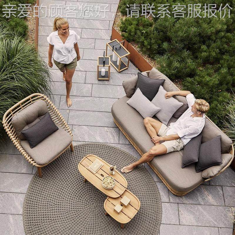 14户防外沙发庭院墅水防晒家户外柚木具别民宿阳台花园柚木藤编沙,住宅家具,户外沙发,淘宝优惠券,粉丝福利购,淘宝优惠卷