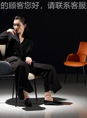 简北椅欧铁艺餐椅30906家用靠背椅子现代约咖啡厅餐厅饭厅皮质设