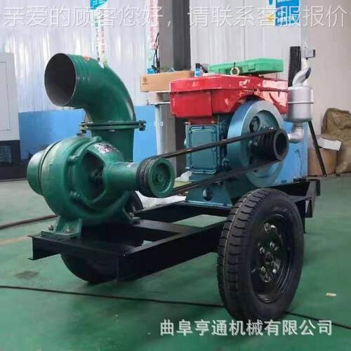 大泵流量ZXX油抽水机油拖车款8寸水农田灌溉排柴涝移动式柴抽水机