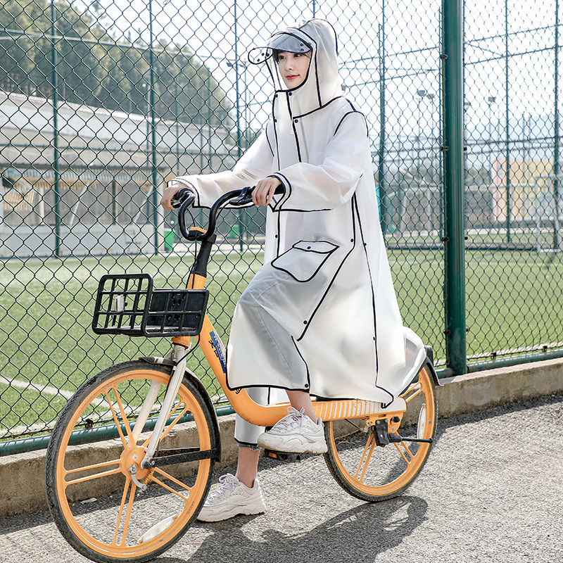 雨衣电动车可带头盔无后视镜男单人背包自行车骑行雨披女款网红潮