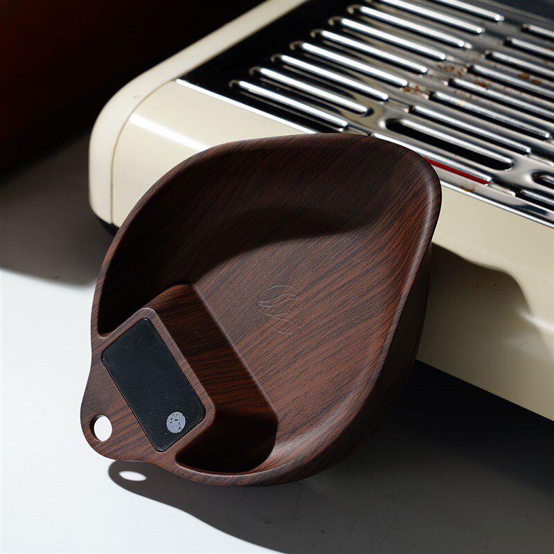 手冲电子称豆盘意式咖啡称重展示盘ABS木纹咖啡豆秤豆碟咖啡器具