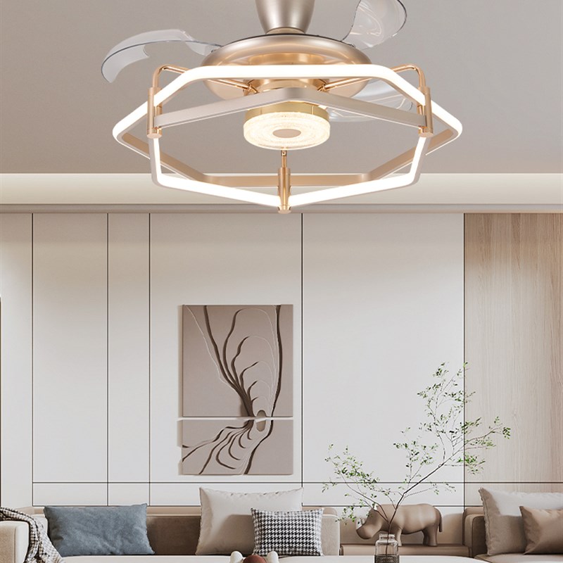 高端新款家用隐形风扇灯客厅餐厅变频吊扇灯卧室一体带电风扇吊灯