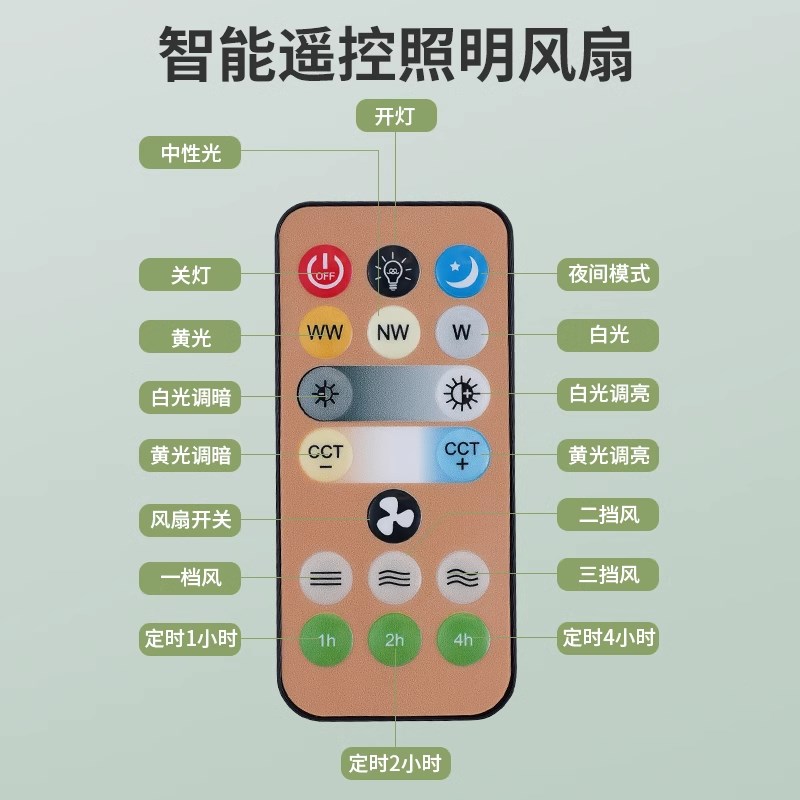 卧室客厅家用吊扇灯led节能小型吊扇灯电风扇灯泡一体式e27螺口