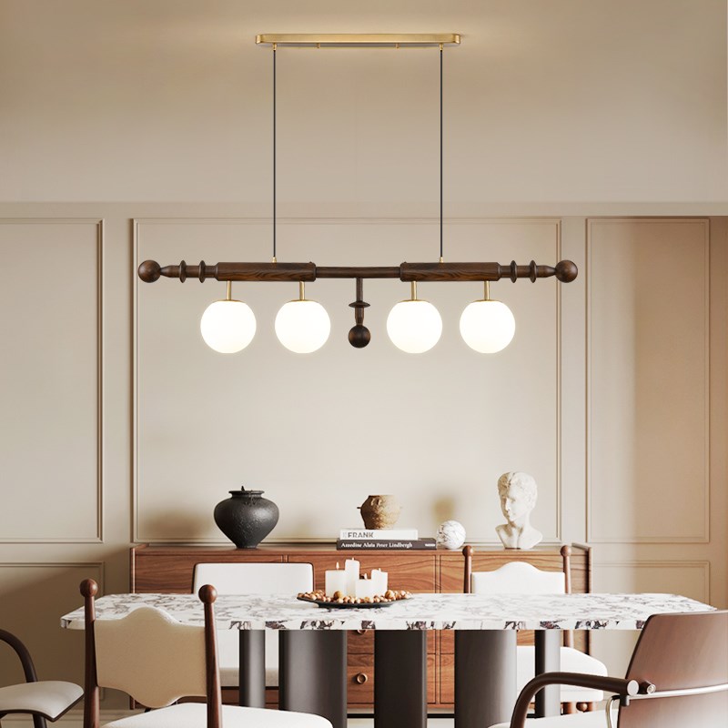 法式中古餐厅吊灯一字长条复古侘寂风美式吧台灯艺术设计师茶室灯