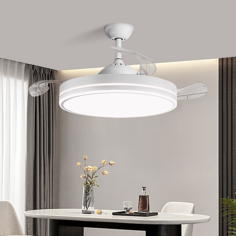 中山灯具隐形风扇灯超薄智能吊扇灯现代简约一体两用餐厅卧室吊灯