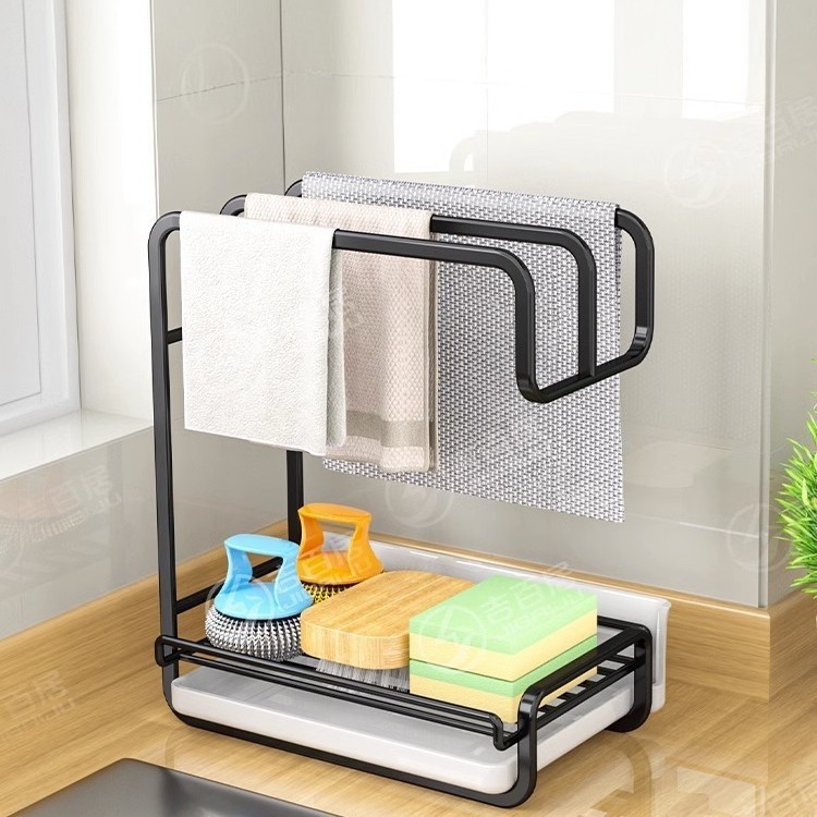 厨房抹布架多功能收纳架壁挂式免打孔洗碗海绵钢丝球收纳架台面,厨房/烹饪用具,抹布架/厨房清洁收纳架,淘宝优惠券,粉丝福利购,淘宝优惠卷