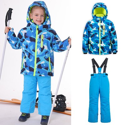 儿童滑雪服套装分体男女童单板加厚保暖冬季防水装备小中大童棉服