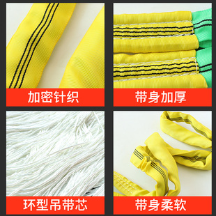 带圆形软吊带行车吊车吊树环形双扣2 5吨2米 起重柔性吊装 国标