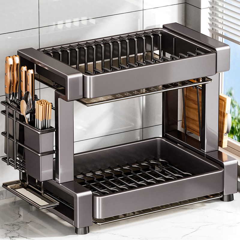 304不锈钢碗碟收纳架子放碗盘筷C沥水篮家用多功能台面厨房置物架