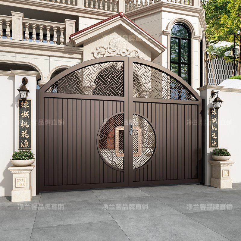 铝合金别墅大门庭院花园小门农村自建房院子O大门乡村铁艺围墙大