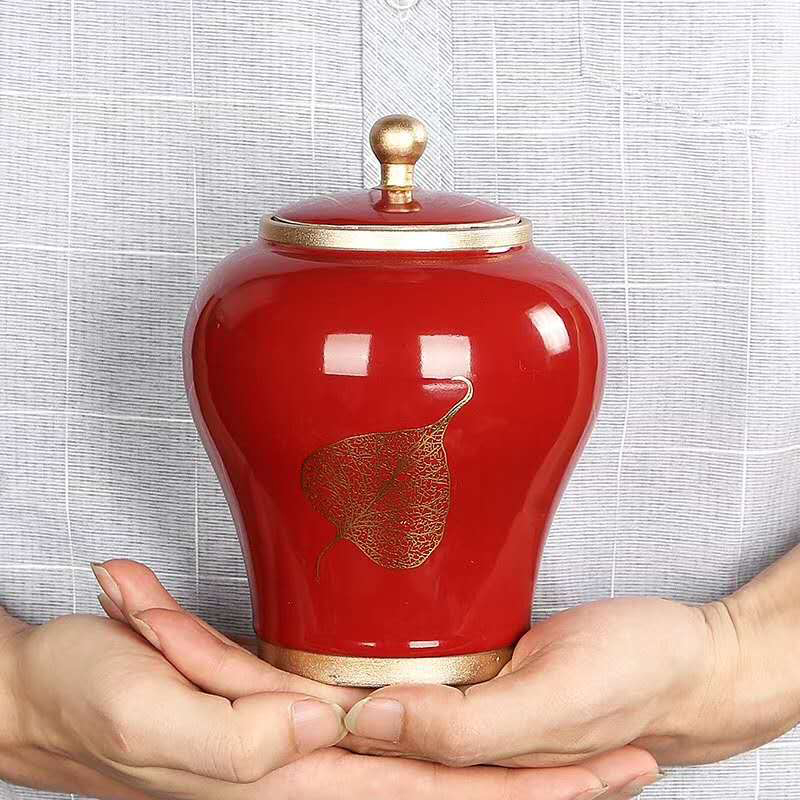 茶叶罐复古中国风大号半t斤装精品陶瓷茶罐家用红茶绿茶普洱密封