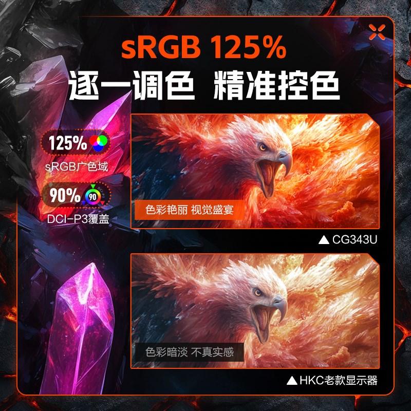 KC带鱼屏34英寸准4K180Z电竞显示器32电脑大曲面屏幕CG343升降