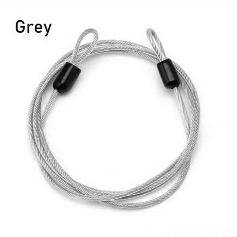 包胶钢缆缆绳自行车锁安全帽防丢绳骑行起重防盗绳弹簧头盔钢丝绳