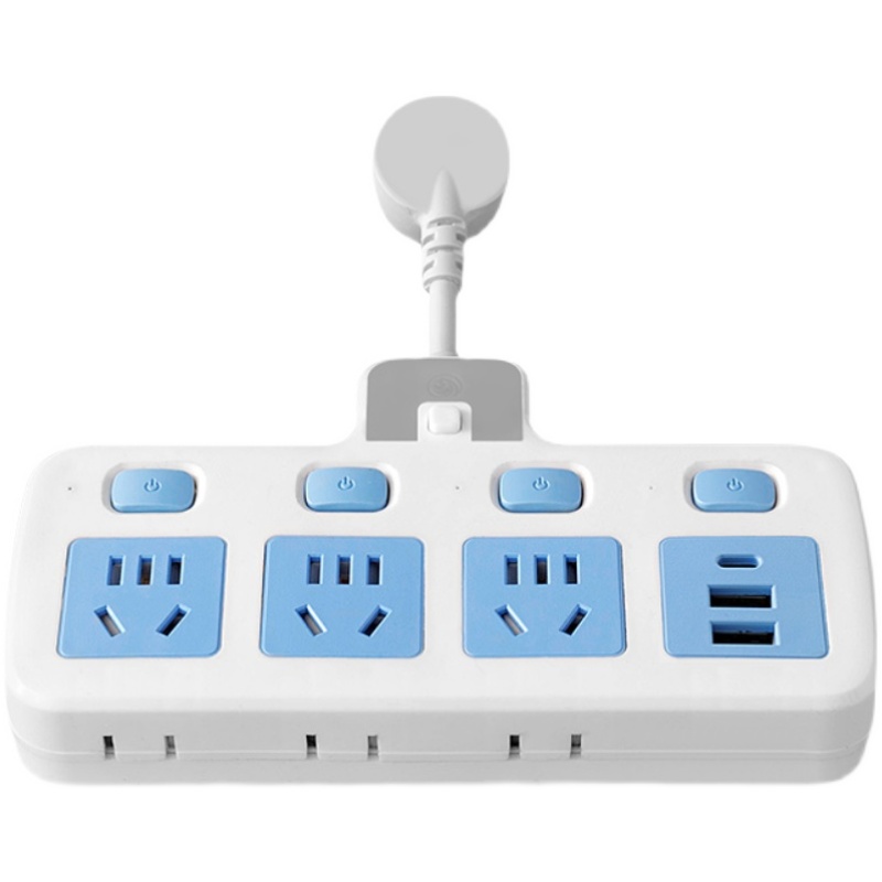 多功能家用宿舍转换器带S夜灯独立开关一转多防雷智能插排插座