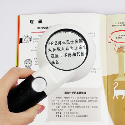 手持式放大镜带灯便携式高清老人阅读表修用看手机邮票钱币鉴定