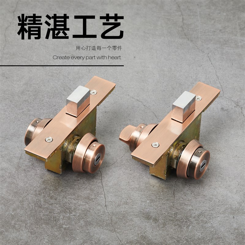 有框玻璃门锁地弹门地锁不锈钢平头锁铝合金门锁门锁包框锁