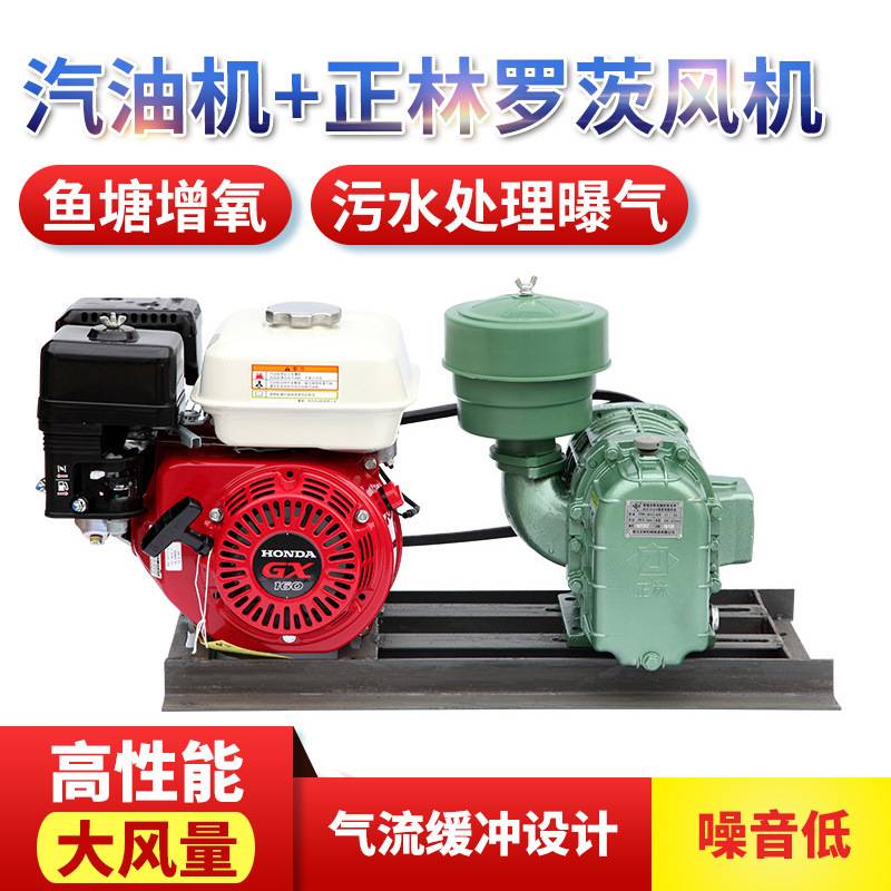 正林罗茨鼓风机污水处理曝气机耐用防腐池塘养殖低噪音汽油机