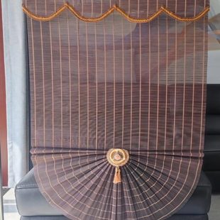 罗马帘竹帘窗帘卷帘隔断遮阳扇形子门帘办公茶室酒店升降家用 日式