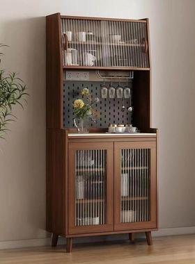 靠墙实木餐具柜集成现代极简客厅酒柜茶柜厨房储物柜储物柜