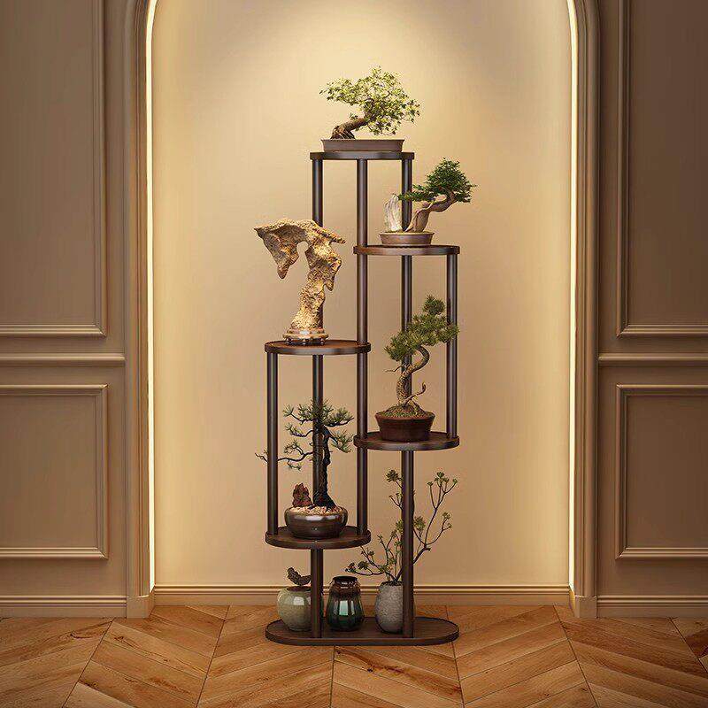 博古架实木中式茶室置物架摆件小型展示架布置高级感简约现代花架