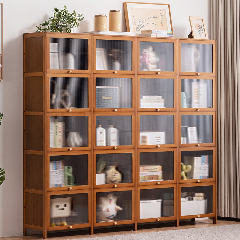 组合书柜子多功能家用格子柜落地书架客厅实木置物架儿Z童多层储