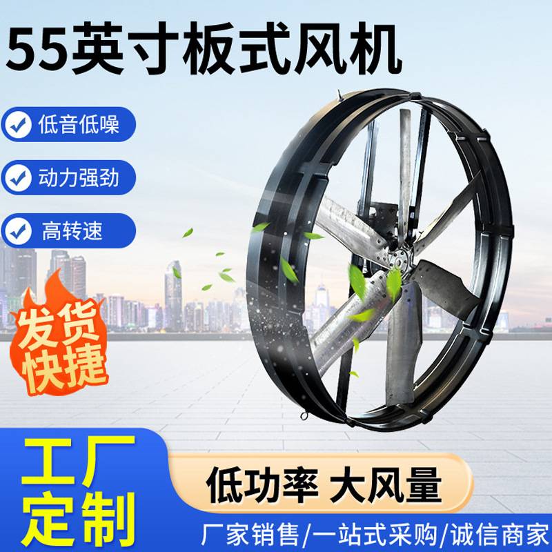 55英寸板式风机工业排风扇直联EC电机强力排气通风机低噪节能扇