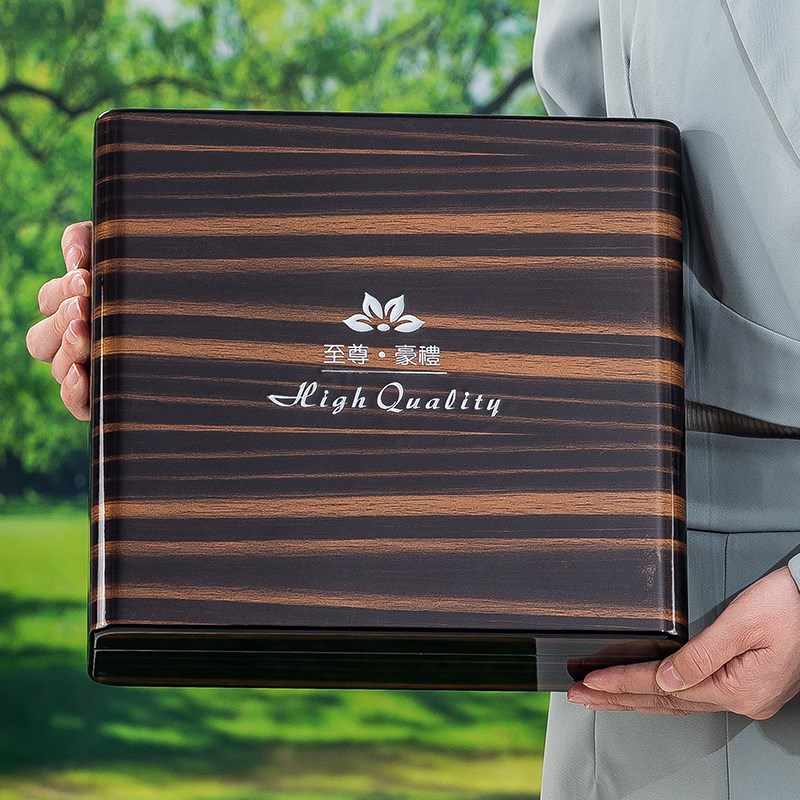 新款高档钢琴烤漆虫草木盒礼品盒石斛西洋参燕窝S滋补干货礼盒空