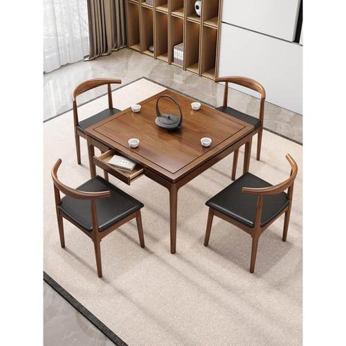 实木八仙桌新中式正方形餐桌椅组合四方桌茶馆茶桌棋牌桌吃饭桌子